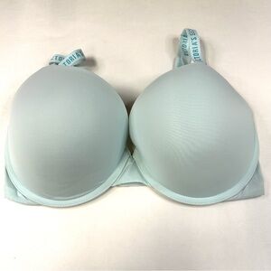 Victorias Secret 34DDD Tshirt Pushup Full Coverage Bra Blue Padded #2583
